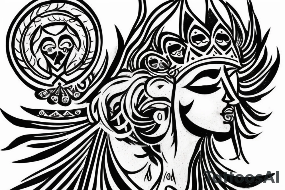 goriila crown trident tattoo idea