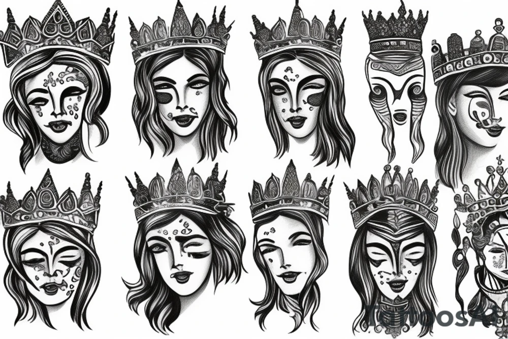 goriila crown trident tattoo idea