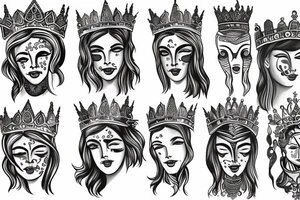 goriila crown trident tattoo idea
