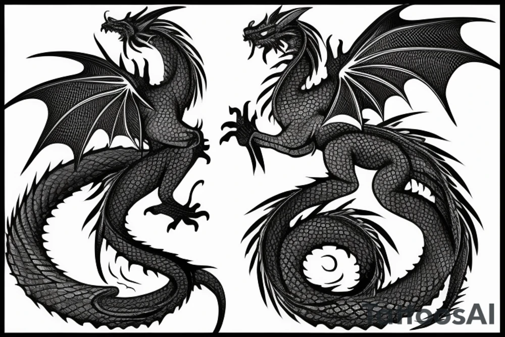 small dragon on back for male tattoo idea