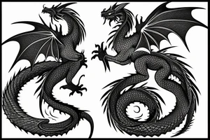 small dragon on back for male tattoo idea
