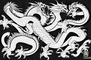 small dragon on back for male tattoo idea