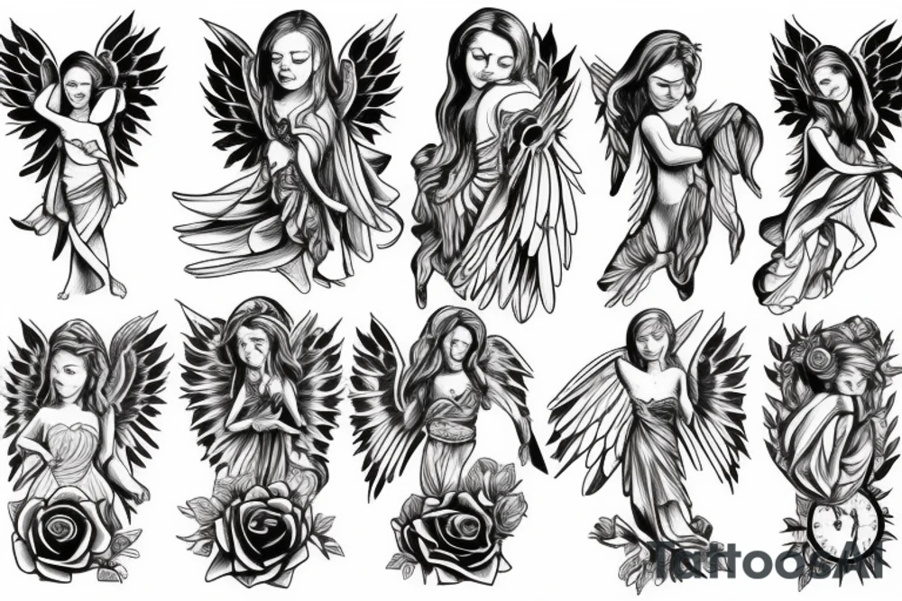 Angel going up to heaven, arm tattoo tattoo idea