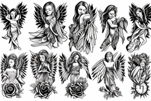 Angel going up to heaven, arm tattoo tattoo idea