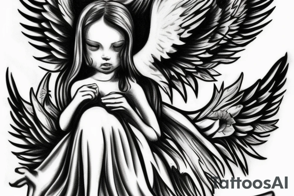 Angel going up to heaven tattoo idea