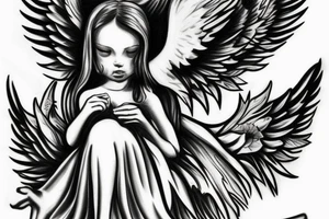 Angel going up to heaven tattoo idea