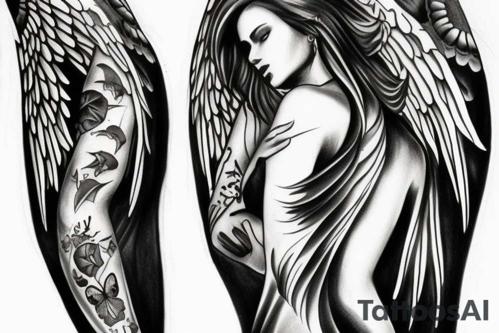 Angel going up to heaven tattoo idea