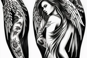 Angel going up to heaven tattoo idea