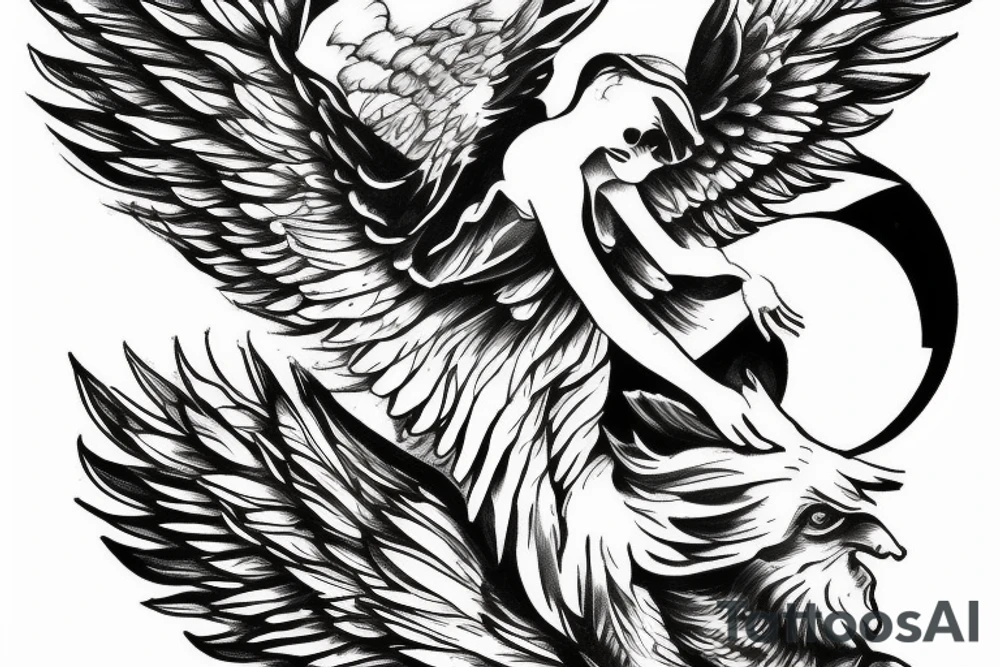 Angel going up to heaven tattoo idea