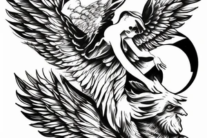 Angel going up to heaven tattoo idea