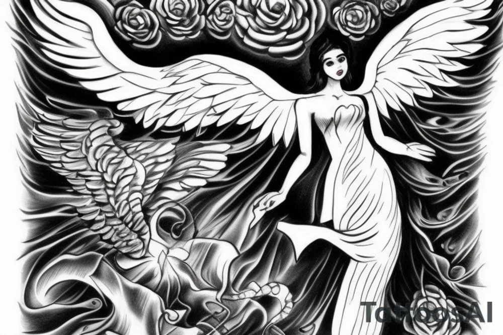 Angel going up to heaven tattoo idea