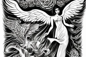 Angel going up to heaven tattoo idea
