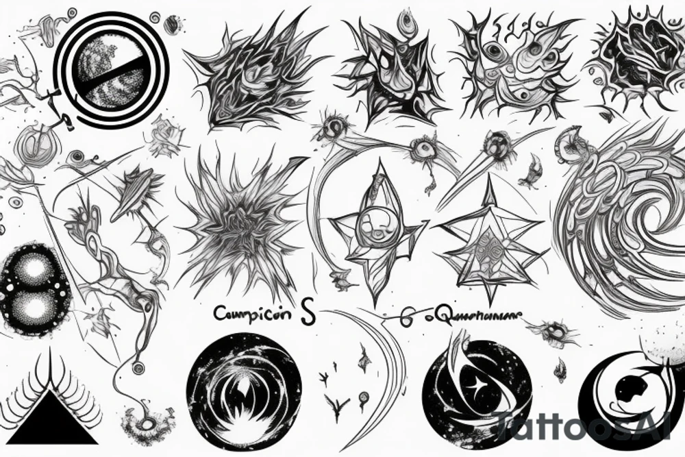 Quantum realm, energy, consussness, awareness, spirituality tattoo idea