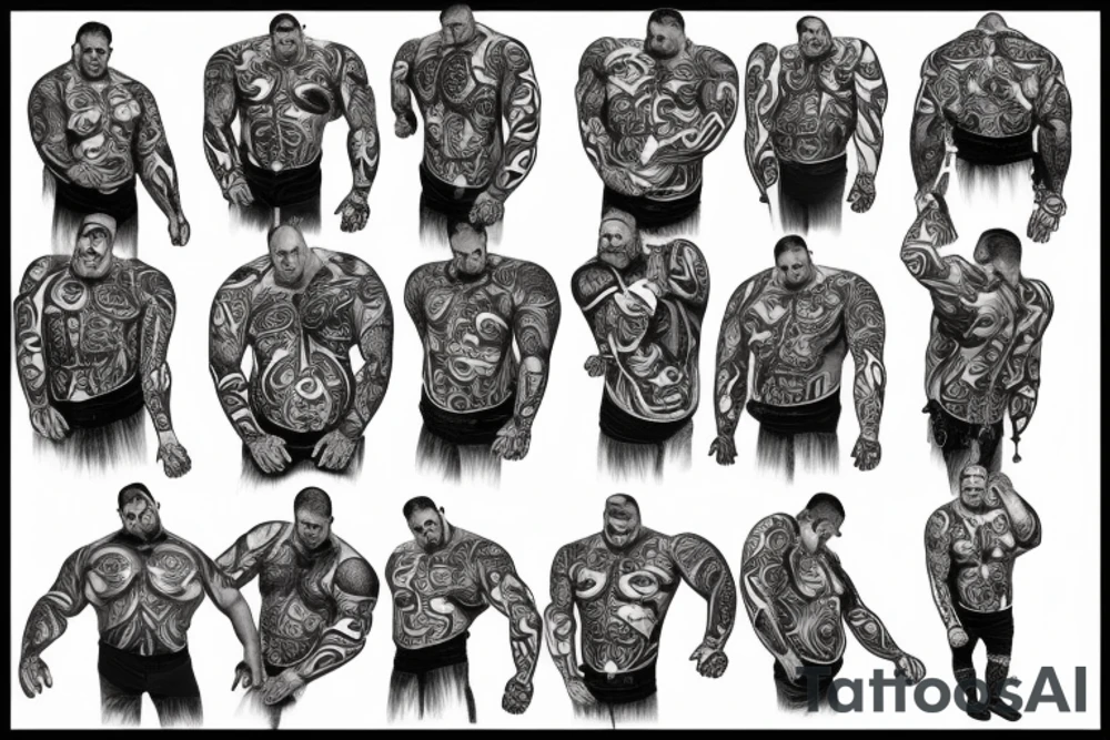 A strongman posing with something heavy tattoo idea