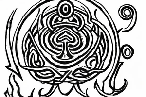 om, shiv trident, rudrash, happiness, prosperity, travel, energy, wealth tattoo idea