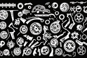 A planet of gear with a red flag on it tattoo idea