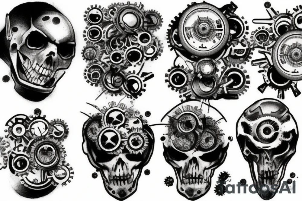 A ring planet of gears tattoo idea