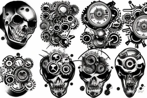 A ring planet of gears tattoo idea