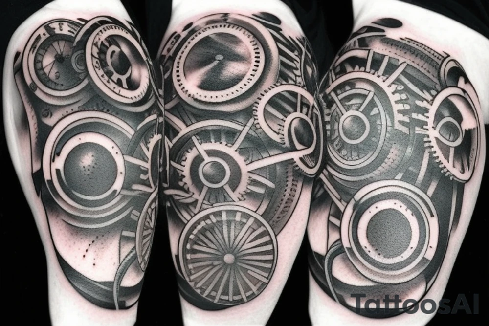 A ring planet of gears tattoo idea