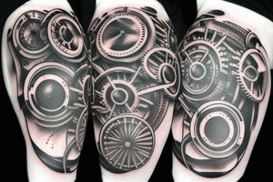 A ring planet of gears tattoo idea