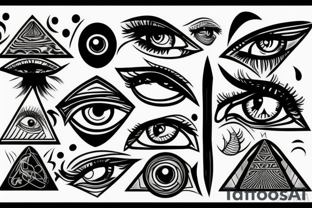 eye, pyramid, 6 tattoo idea