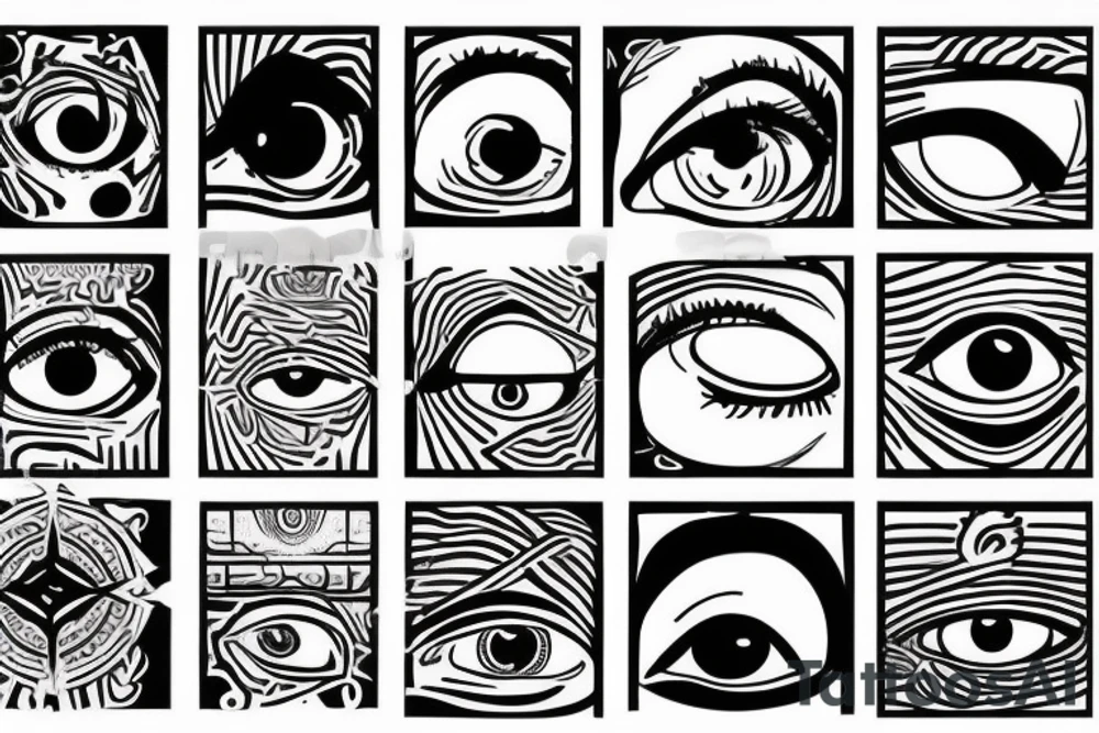 eye, pyramid, number 6 tattoo idea