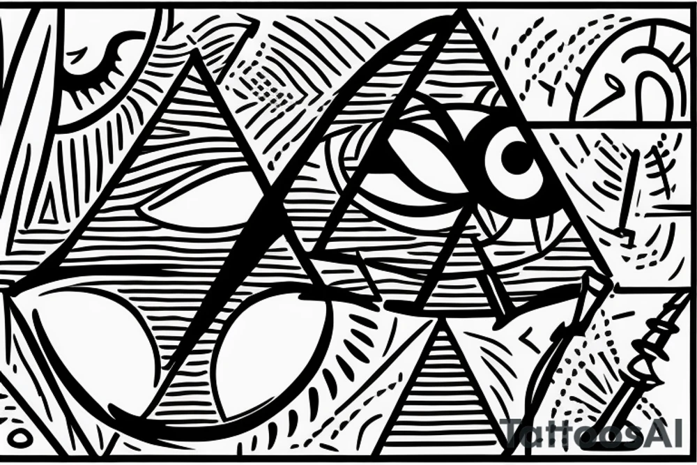 eye, pyramid, number 6 tattoo idea