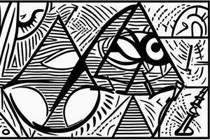 eye, pyramid, number 6 tattoo idea