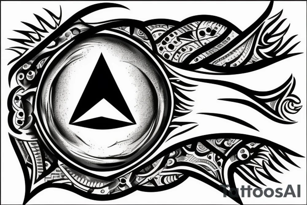 eye, pyramid, number six tattoo idea