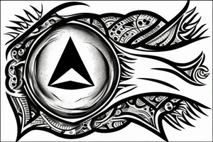 eye, pyramid, number six tattoo idea
