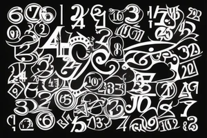 Black tatoo with numbers using 1, 2 and 6 tattoo idea