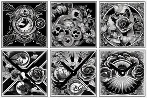 Watch with time 4:30 pm with some pigeons tattoo idea