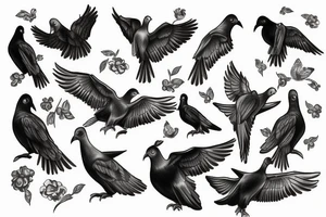 Watch with time 4:30 pm with some pigeons tattoo idea