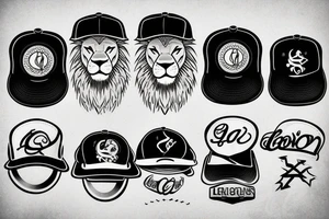 Lion with a baseball hat tattoo idea