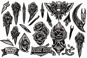 American traditional dagger tattoo idea