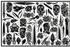 American traditional dagger tattoo idea