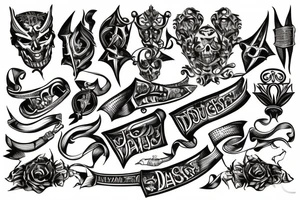 dagger with banner tattoo idea