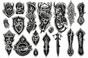 dagger with banner tattoo idea