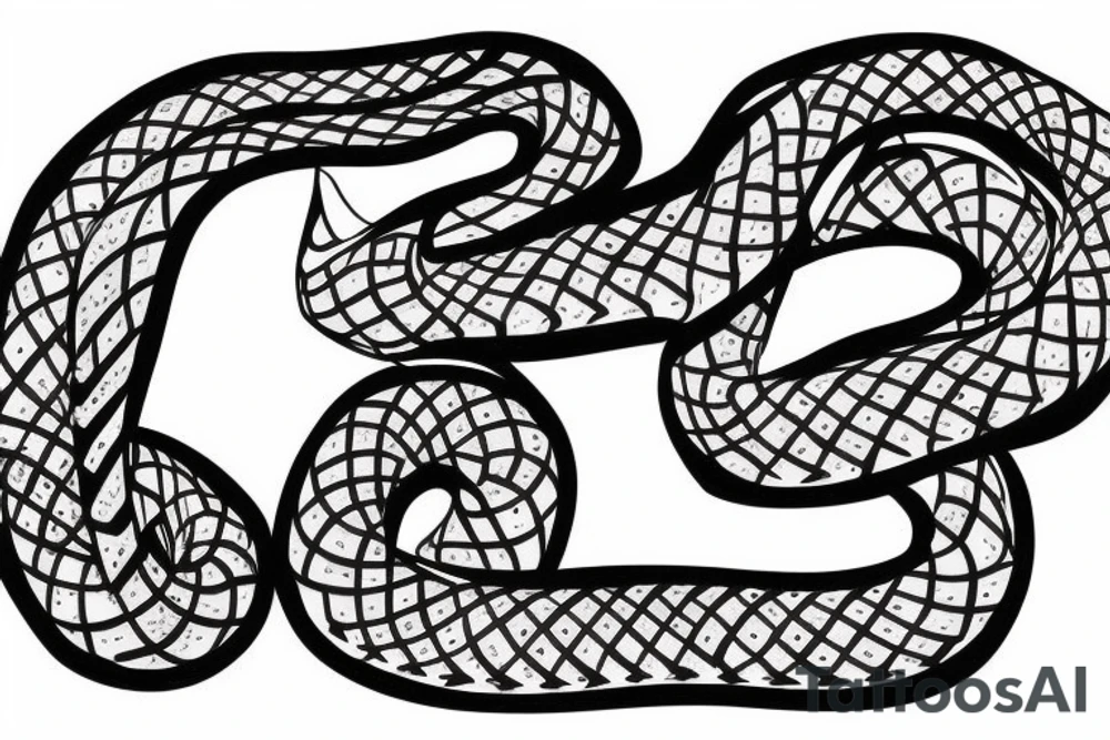 snake with numbers 444 tattoo idea