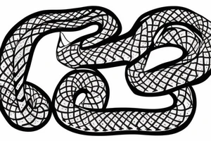 snake with numbers 444 tattoo idea