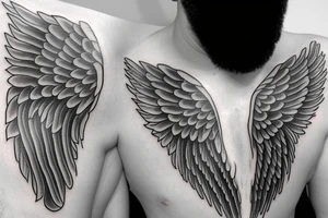 Angel wings with numbers 222 tattoo idea