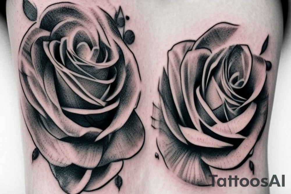 rose tatto behind ear tattoo idea