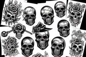 American Traditional , Knight , Skull , Scythe tattoo idea