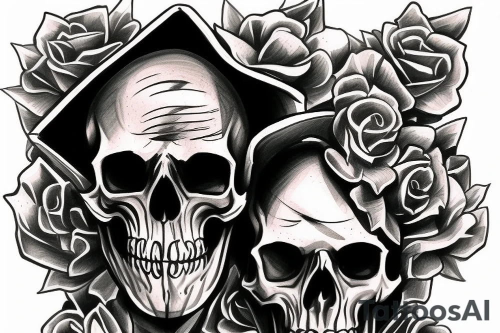 American Traditional Knight Skull tattoo idea