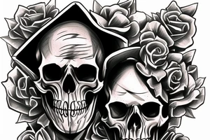 American Traditional Knight Skull tattoo idea