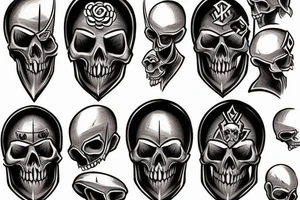 American Traditional Knight Skull tattoo idea