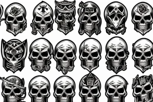 American Traditional Knight Skull tattoo idea