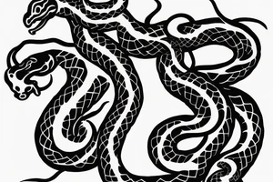 Serpent tattoo with tail behind my right ear and traveling down the spine with the snake head at the base of the spine. tattoo idea