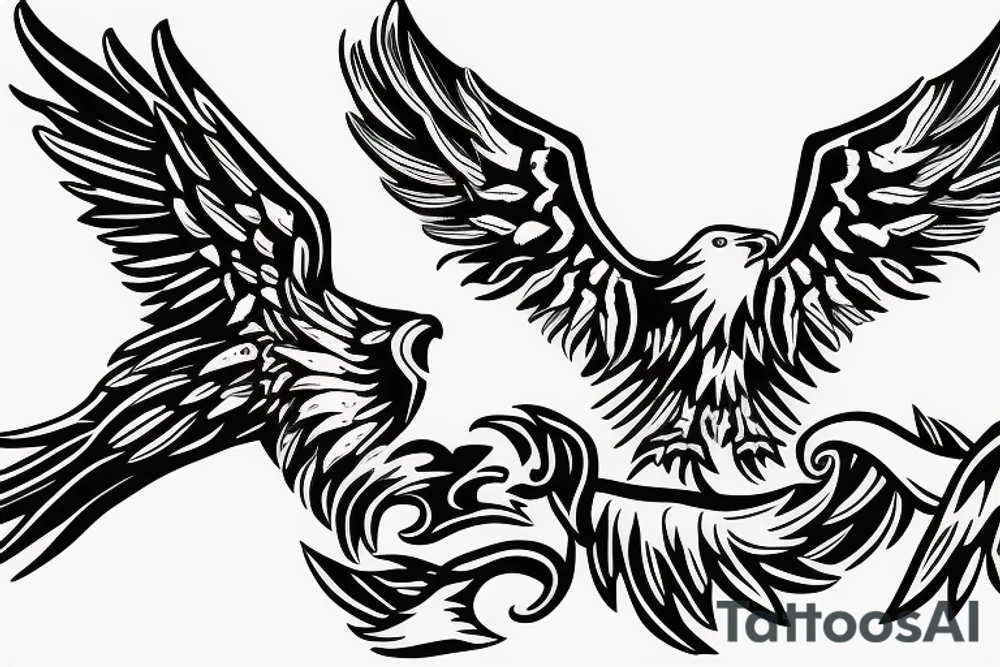 Eagle with Angel wings tattoo idea