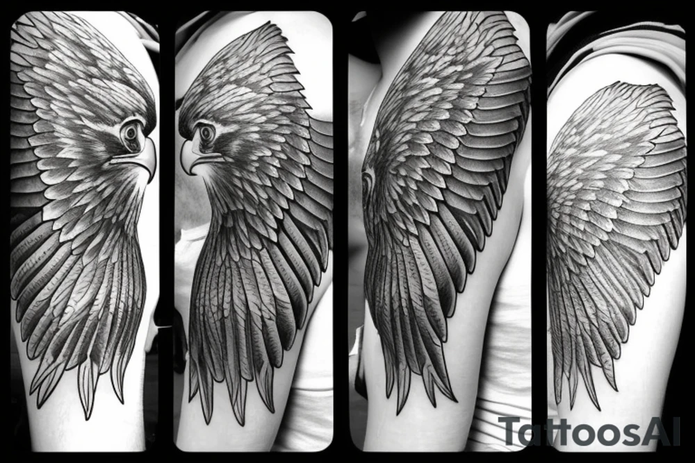 Eagle with Angel wings tattoo idea